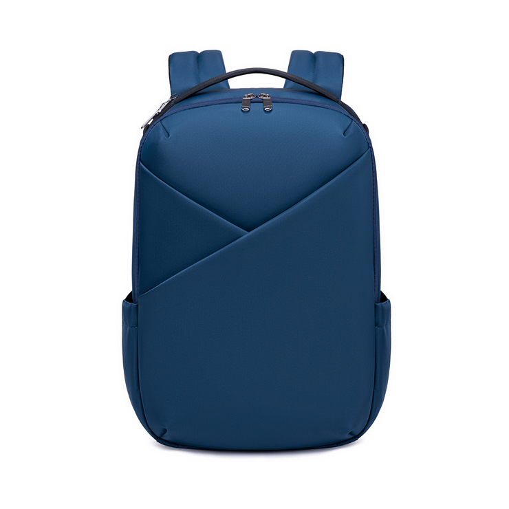Lux & Nyx Origami Backpack - 16" Laptop Backpack With Trolley Strap - Navy Blue - Backpack Front View