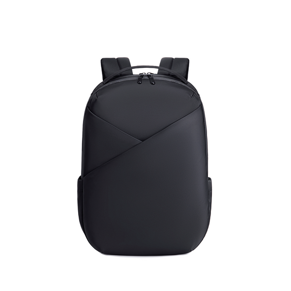 Lux & Nyx Origami Backpack - 16" Laptop Backpack With Trolley Strap - Black - Backpack Front View