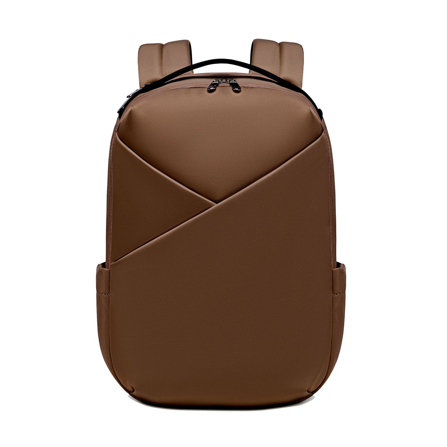 Lux & Nyx Origami Backpack - 16" Laptop Backpack With Trolley Strap - Sepia - Backpack Front View