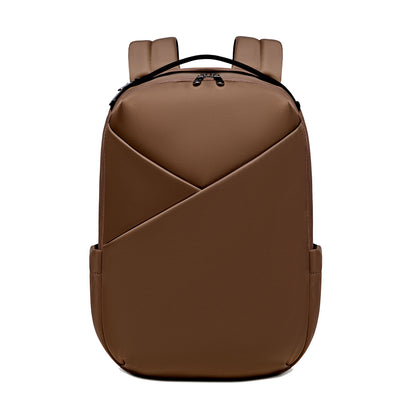 Lux & Nyx Origami Backpack - 16" Laptop Backpack With Trolley Strap - Sepia - Backpack Front View