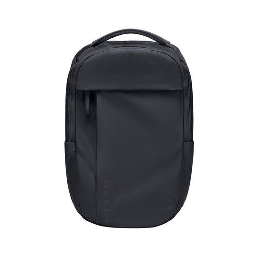 Lux & Nyx Purpose Backpack - 16" Laptop Backpack With Trolley Strap - Black - Backpack Front View