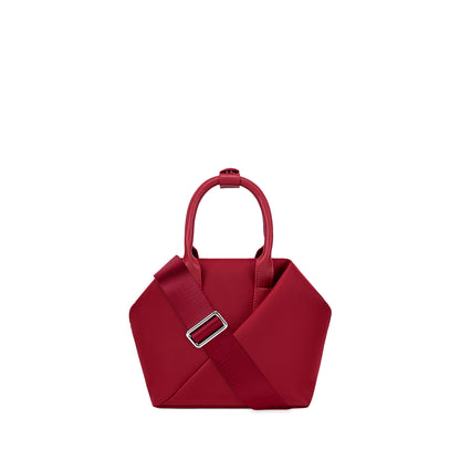 Lux & Nyx Small Origami Crossbody & Handbag Tote Ultra Matte - Crimson Red - Tote With Detachable Crossbody Strap, Handbag Mode
