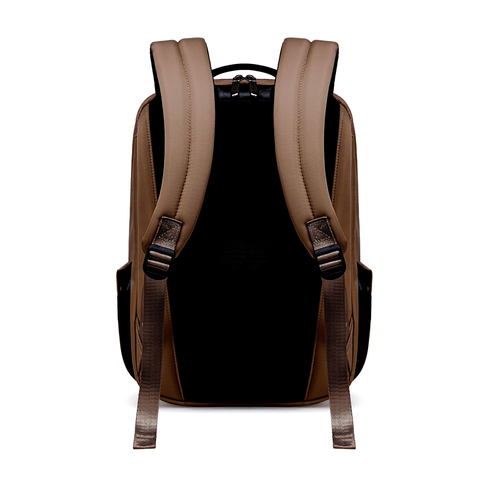 Lux & Nyx Origami Backpack - 16" Laptop Backpack With Trolley Strap - Sepia - Backpack Back View