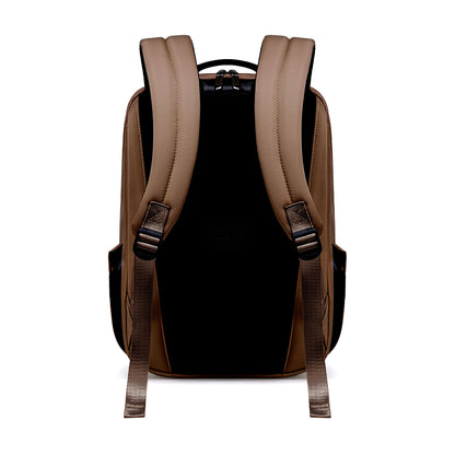 Lux & Nyx Origami Backpack - 16" Laptop Backpack With Trolley Strap - Sepia - Backpack Back View