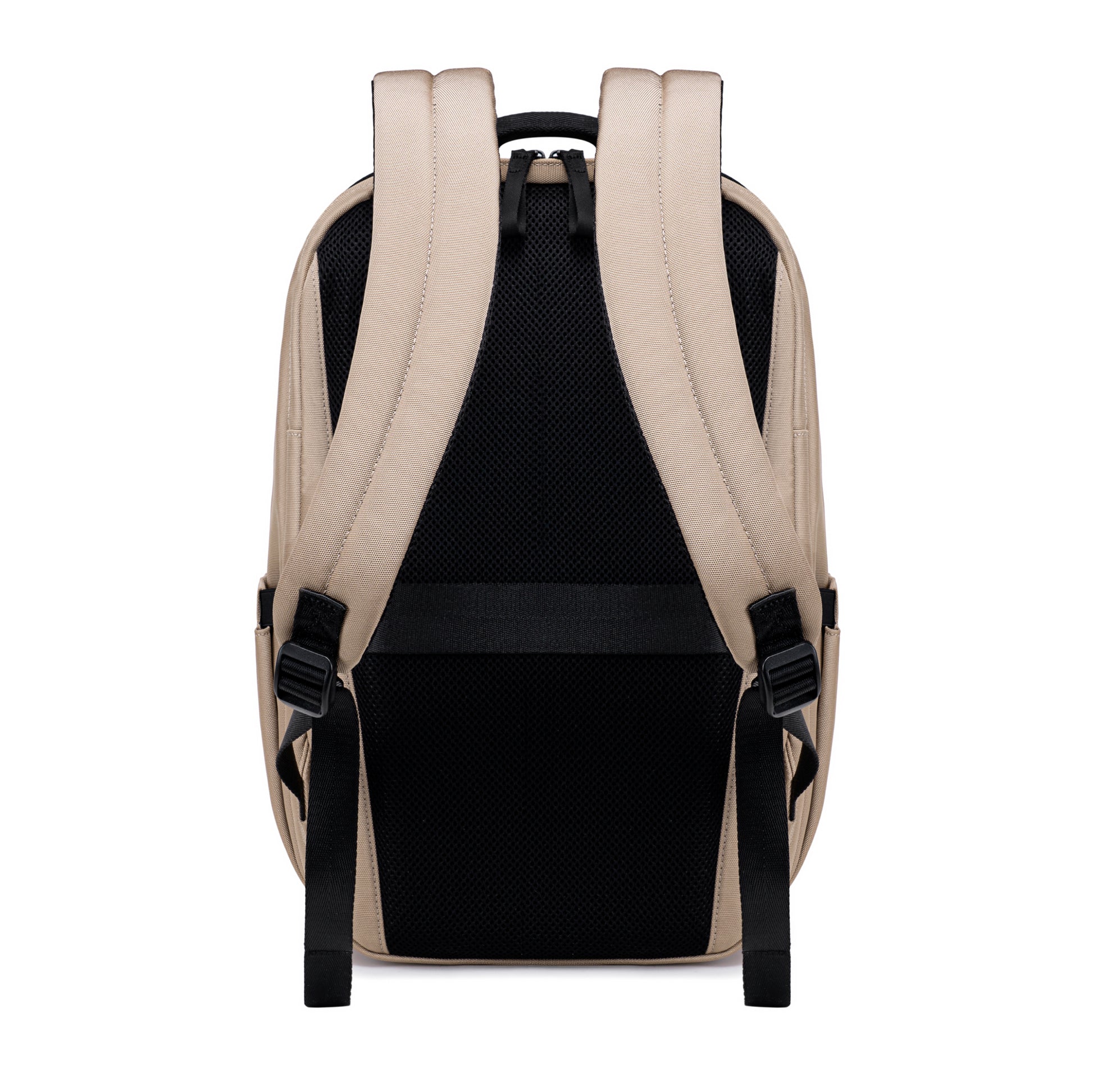 Lux & Nyx Purpose Backpack - 16" Laptop Backpack With Trolley Strap - Light Beige - Backpack Back View