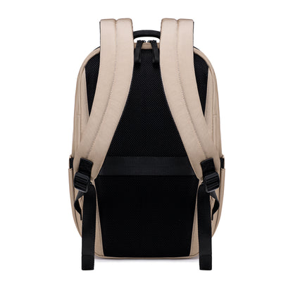 Lux & Nyx Purpose Backpack - 16" Laptop Backpack With Trolley Strap - Light Beige - Backpack Back View