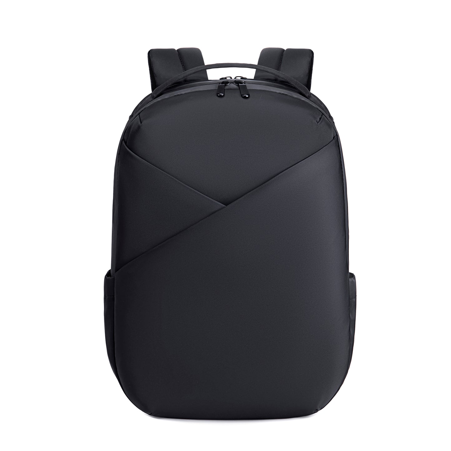 Lux & Nyx Origami Backpack - 16" Laptop Backpack With Trolley Strap - Black - Backpack Front View