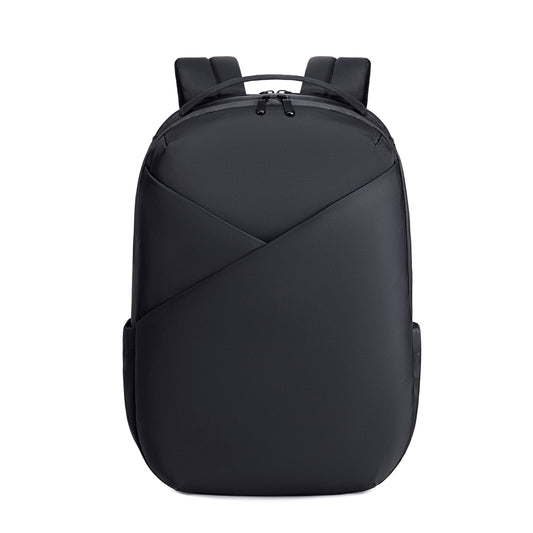 Lux & Nyx Origami Backpack - 16" Laptop Backpack With Trolley Strap - Black - Backpack Front View