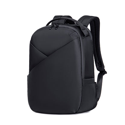 Lux & Nyx Origami Backpack - 16" Laptop Backpack With Trolley Strap - Black - Backpack Quarter View