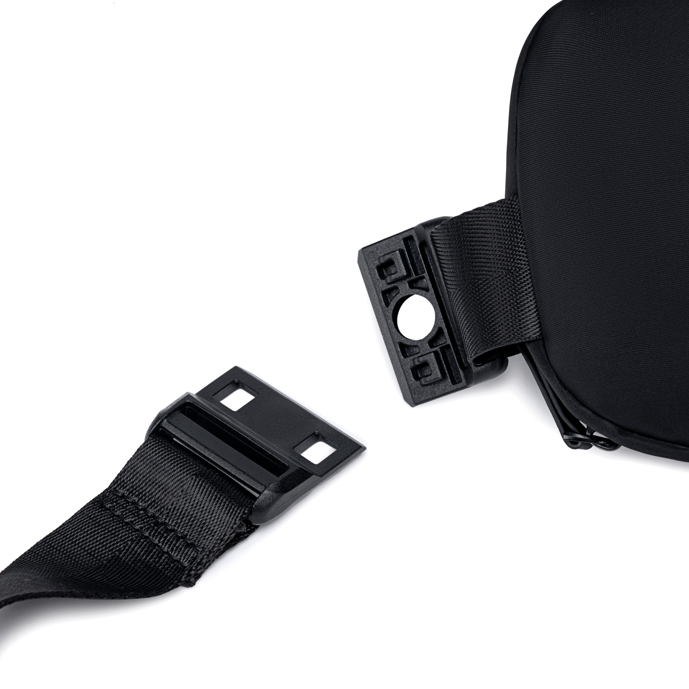 Lux & Nyx Origami Belt Bag and Sling Bag - Black - Magnetic Belt Buckle Detail