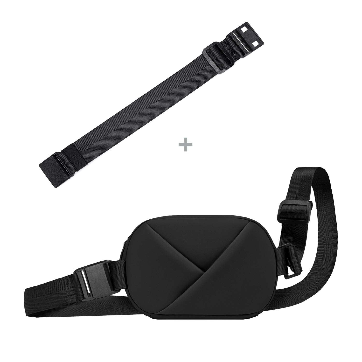 Black waist bag with adjustable strap