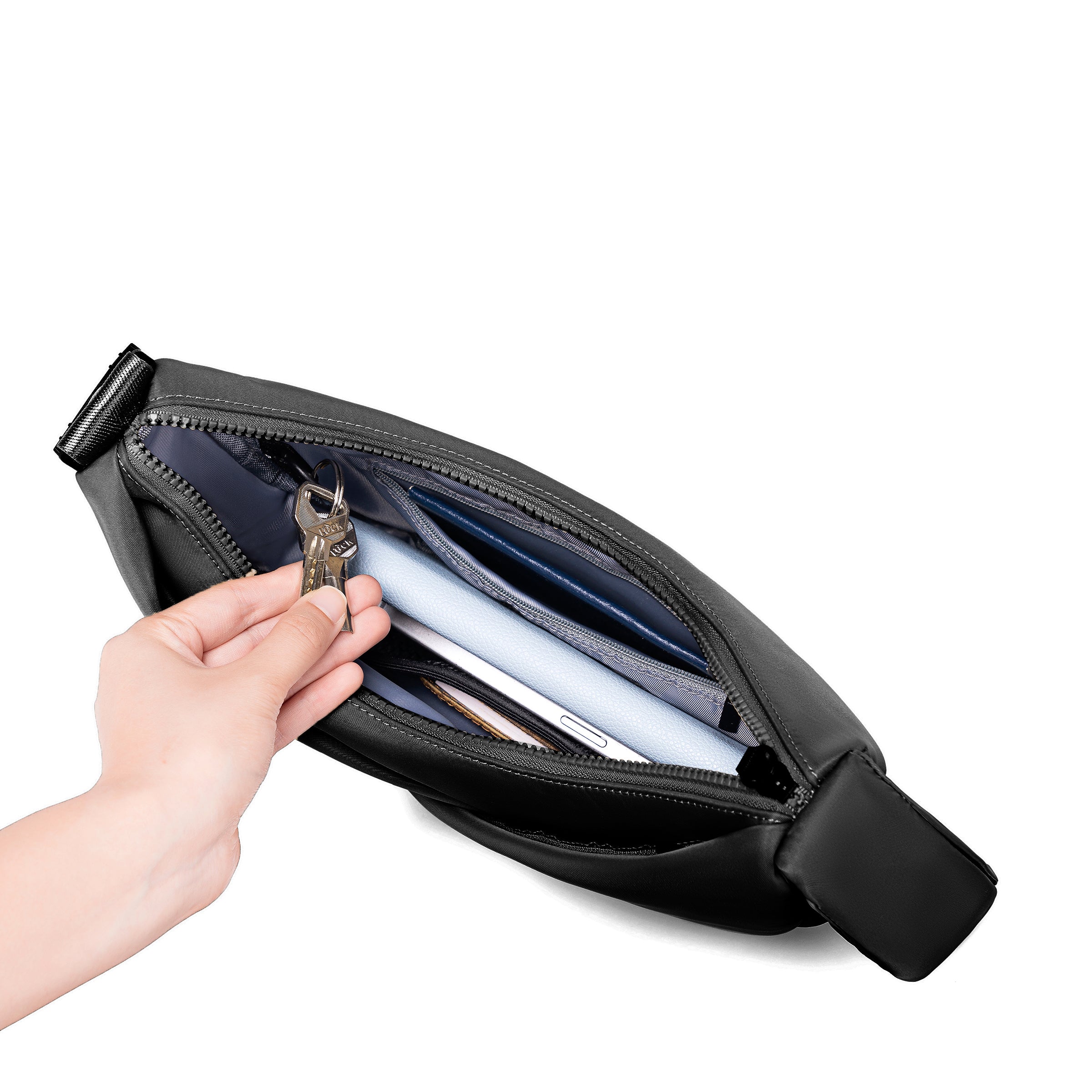 ORIGAMI CONVERTIBLE CRESCENT CROSSBODY HANDBAG