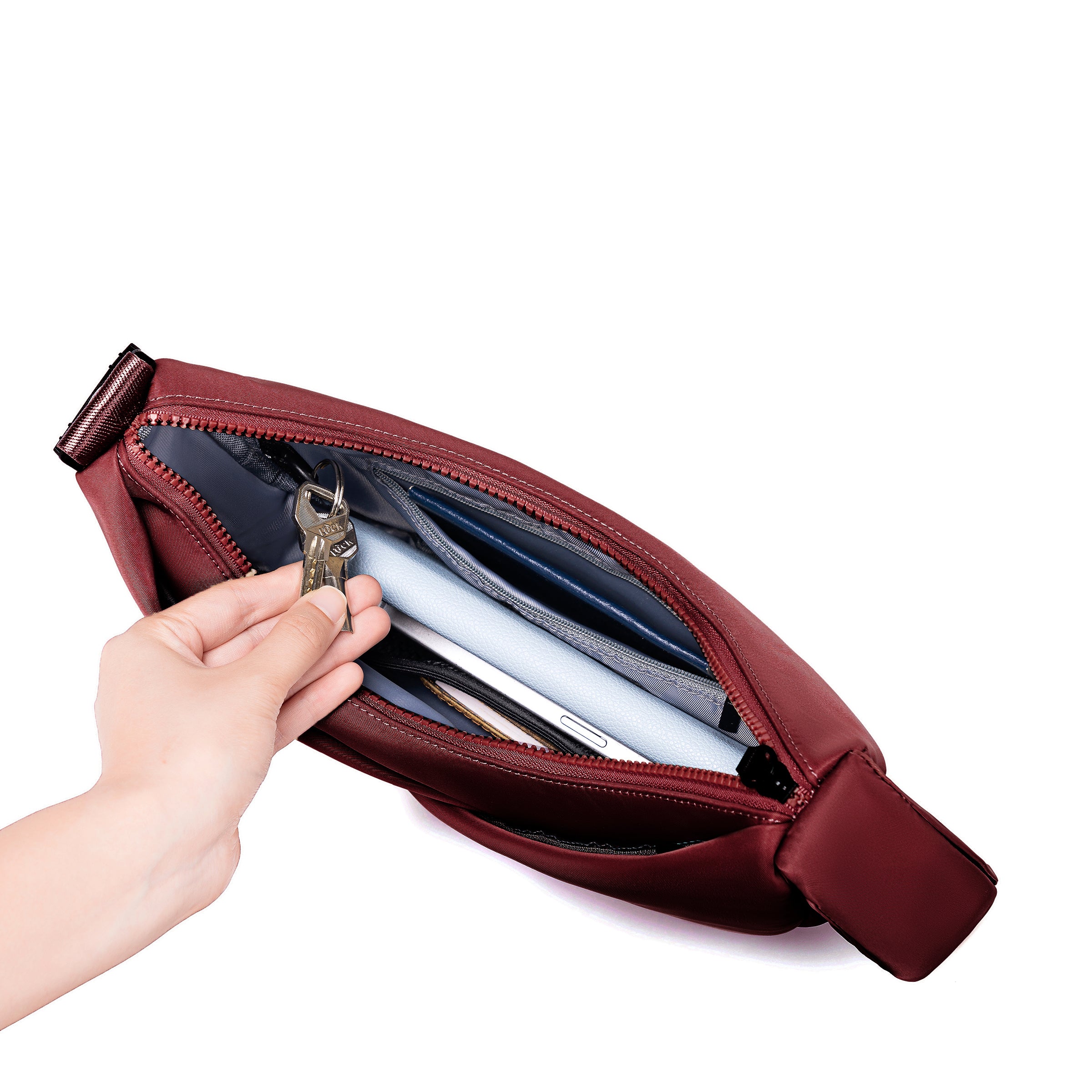 ORIGAMI CONVERTIBLE CRESCENT CROSSBODY HANDBAG