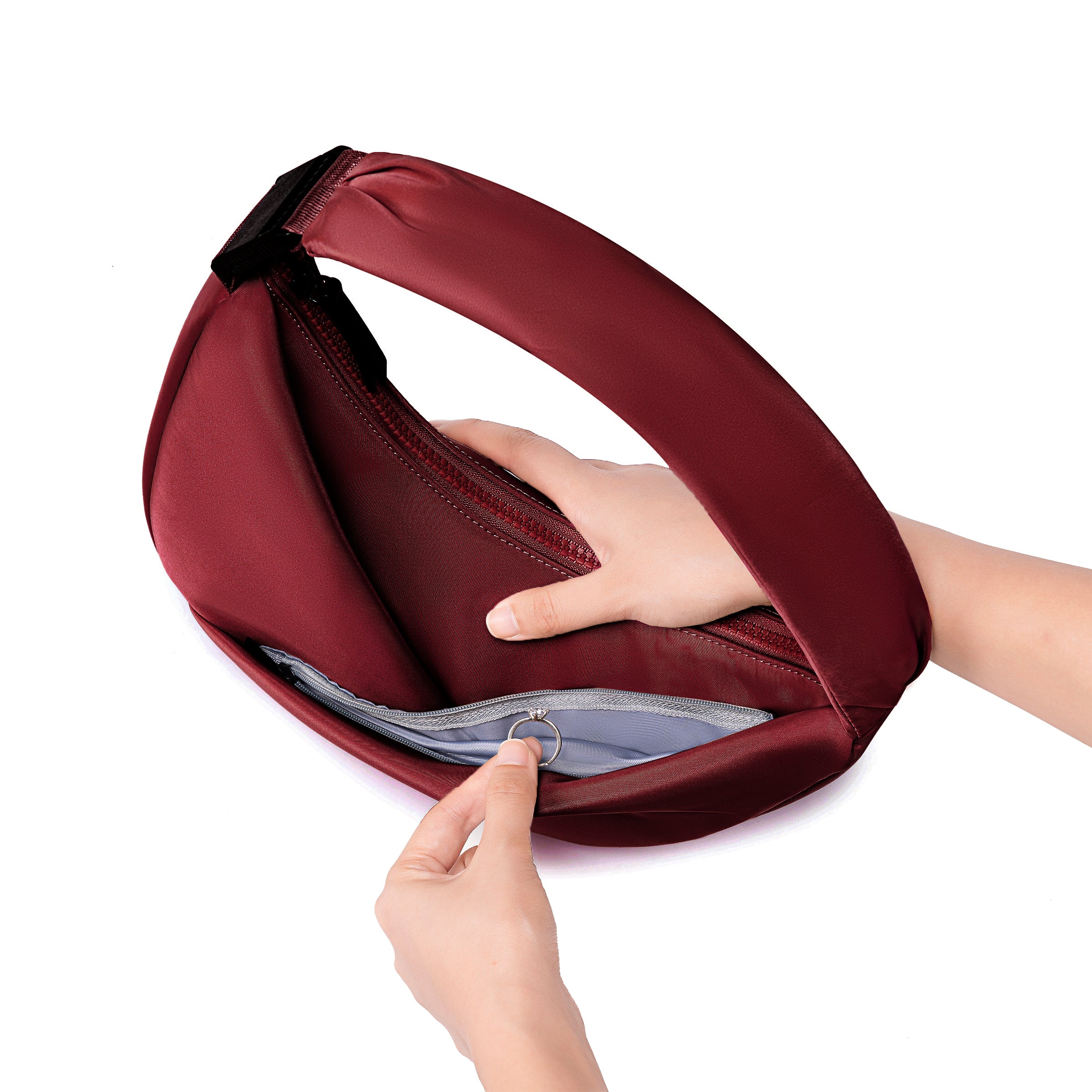 ORIGAMI CONVERTIBLE CRESCENT CROSSBODY HANDBAG