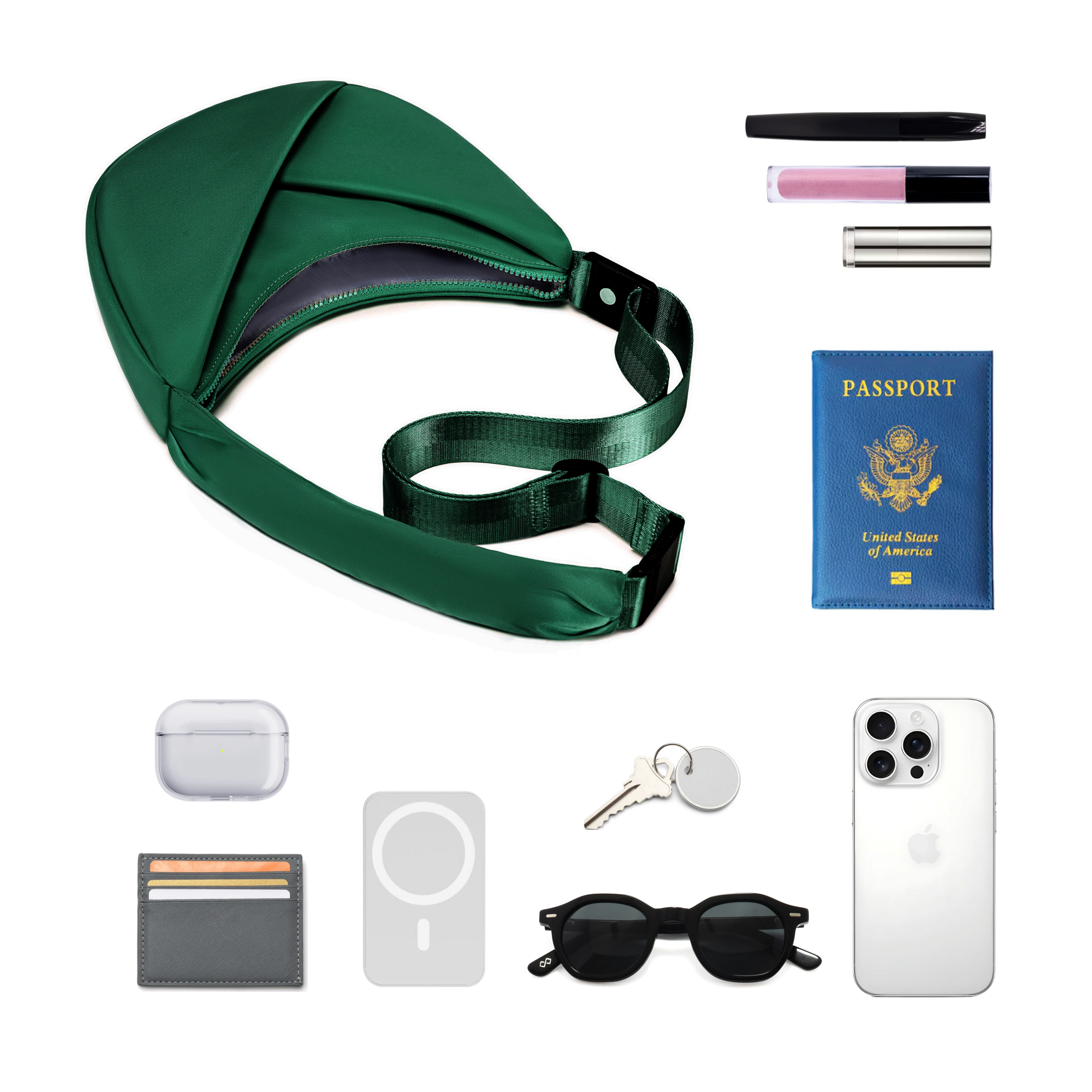 ORIGAMI CONVERTIBLE CRESCENT CROSSBODY HANDBAG