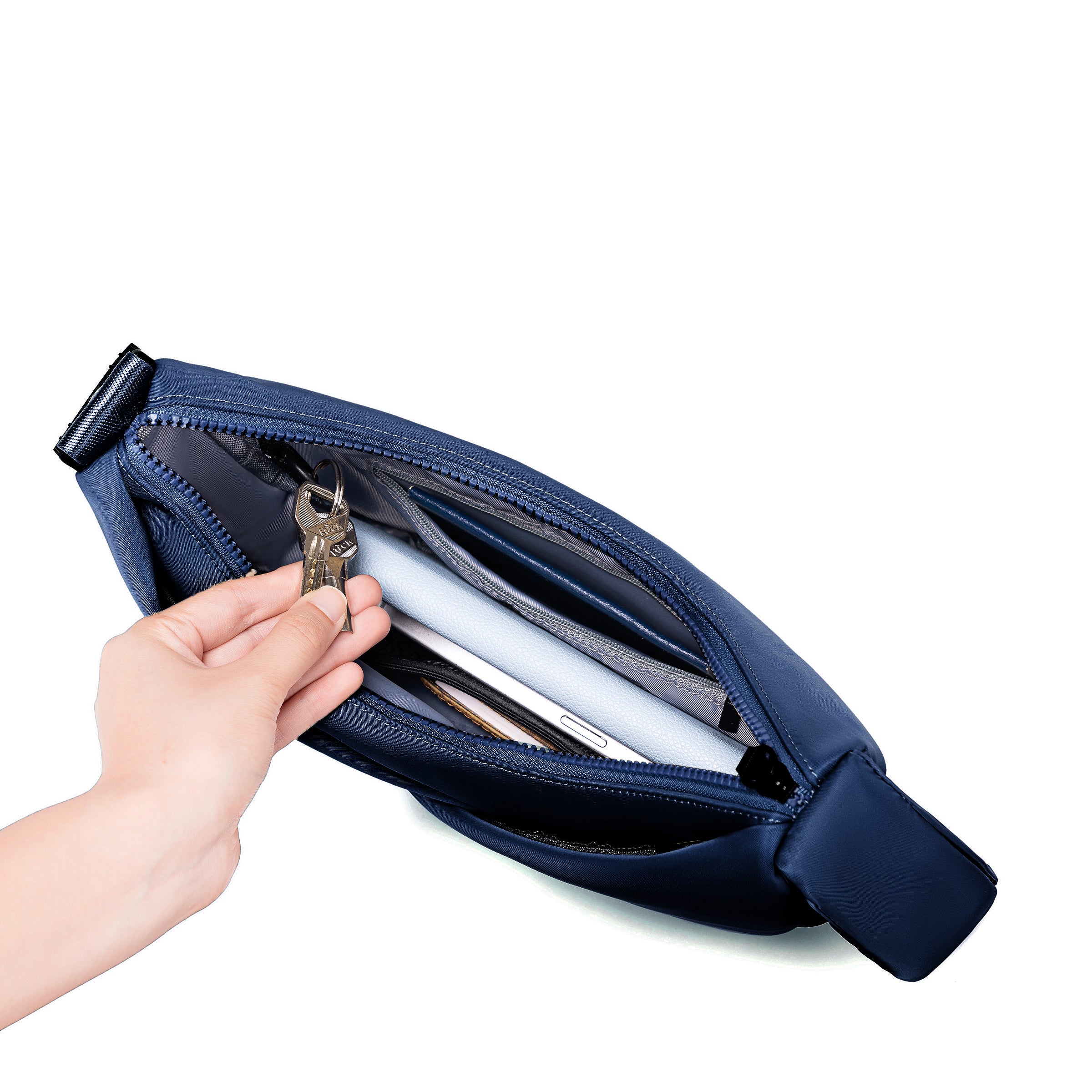 ORIGAMI CONVERTIBLE CRESCENT CROSSBODY HANDBAG