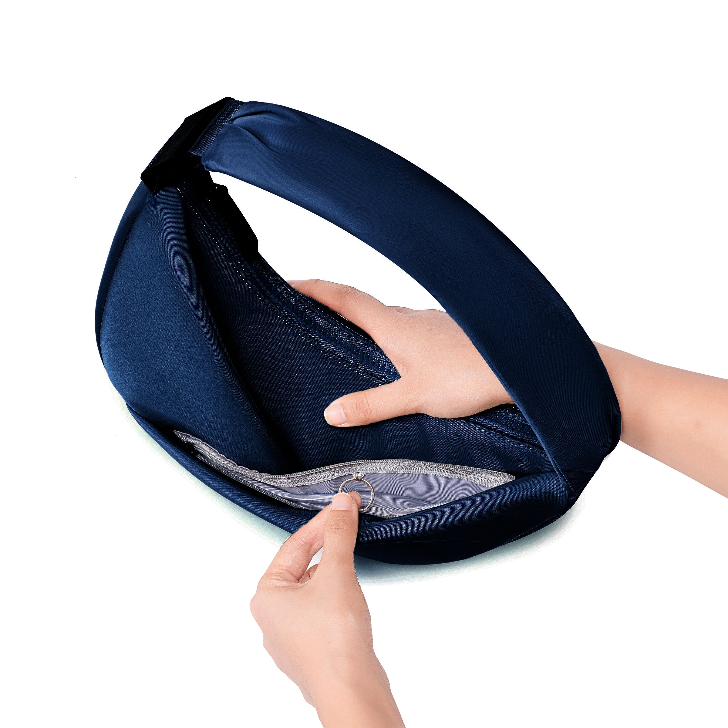 ORIGAMI CONVERTIBLE CRESCENT CROSSBODY HANDBAG