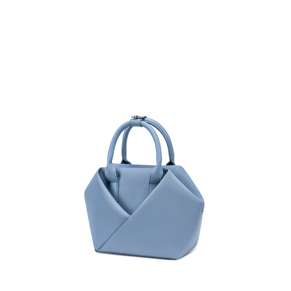 Cashmere Blue handbag with a unique design  - Corner view