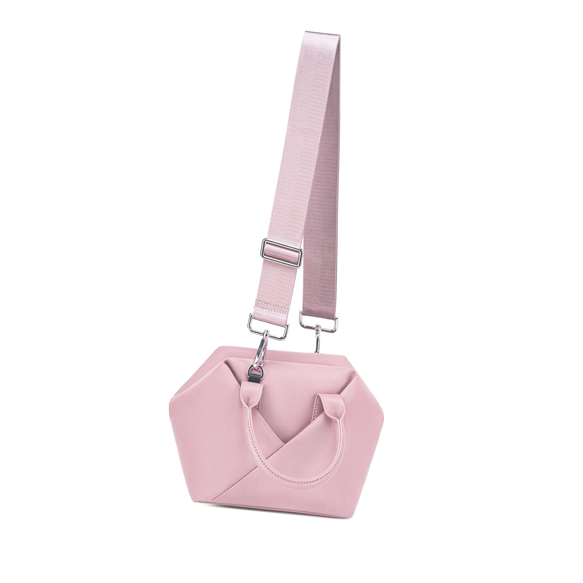 Hopeful Pink handbag with a strap.