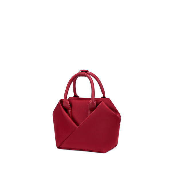 Crimson handbag - corner view