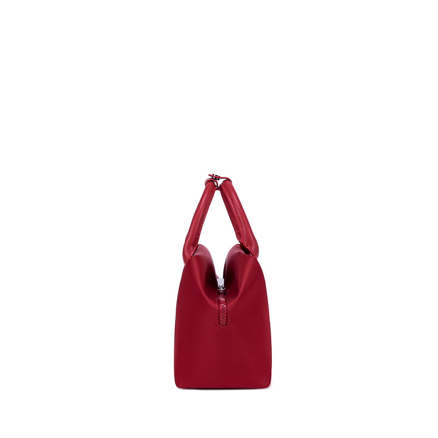 Crimson handbag - side view