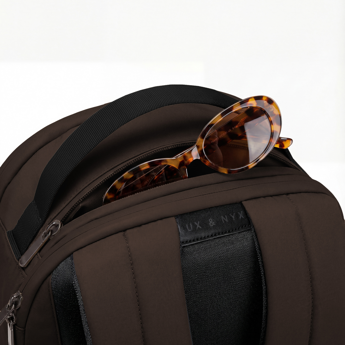 Lux & Nyx Origami Backpack - 16" Laptop Backpack With Trolley Strap - Espresso
