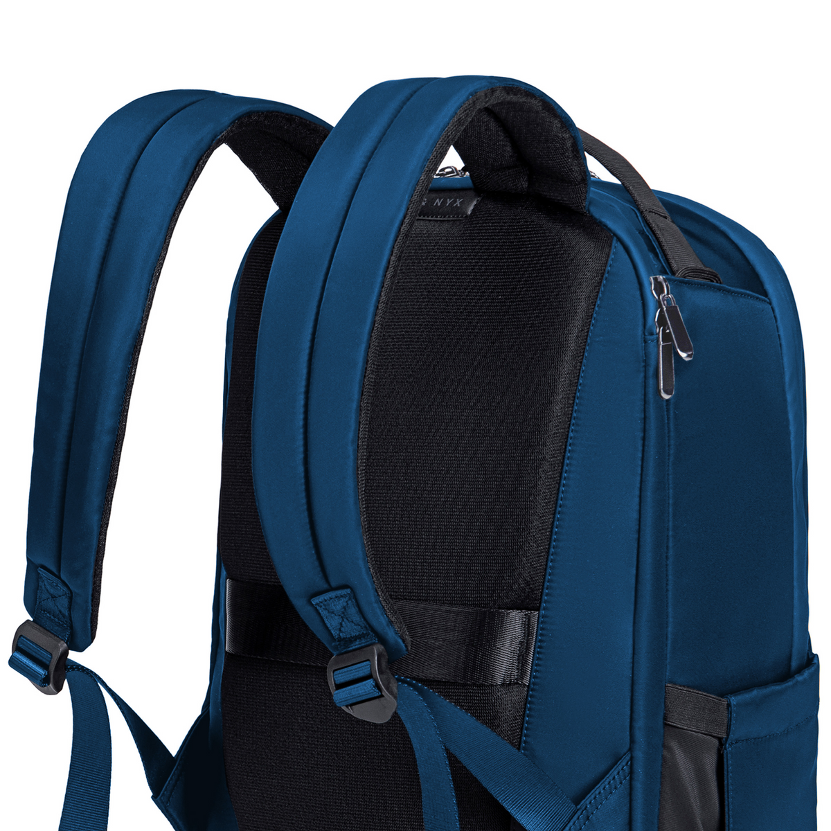 Lux & Nyx Origami Backpack - 16" Laptop Backpack With Trolley Strap - 
Navy - Back quarter view