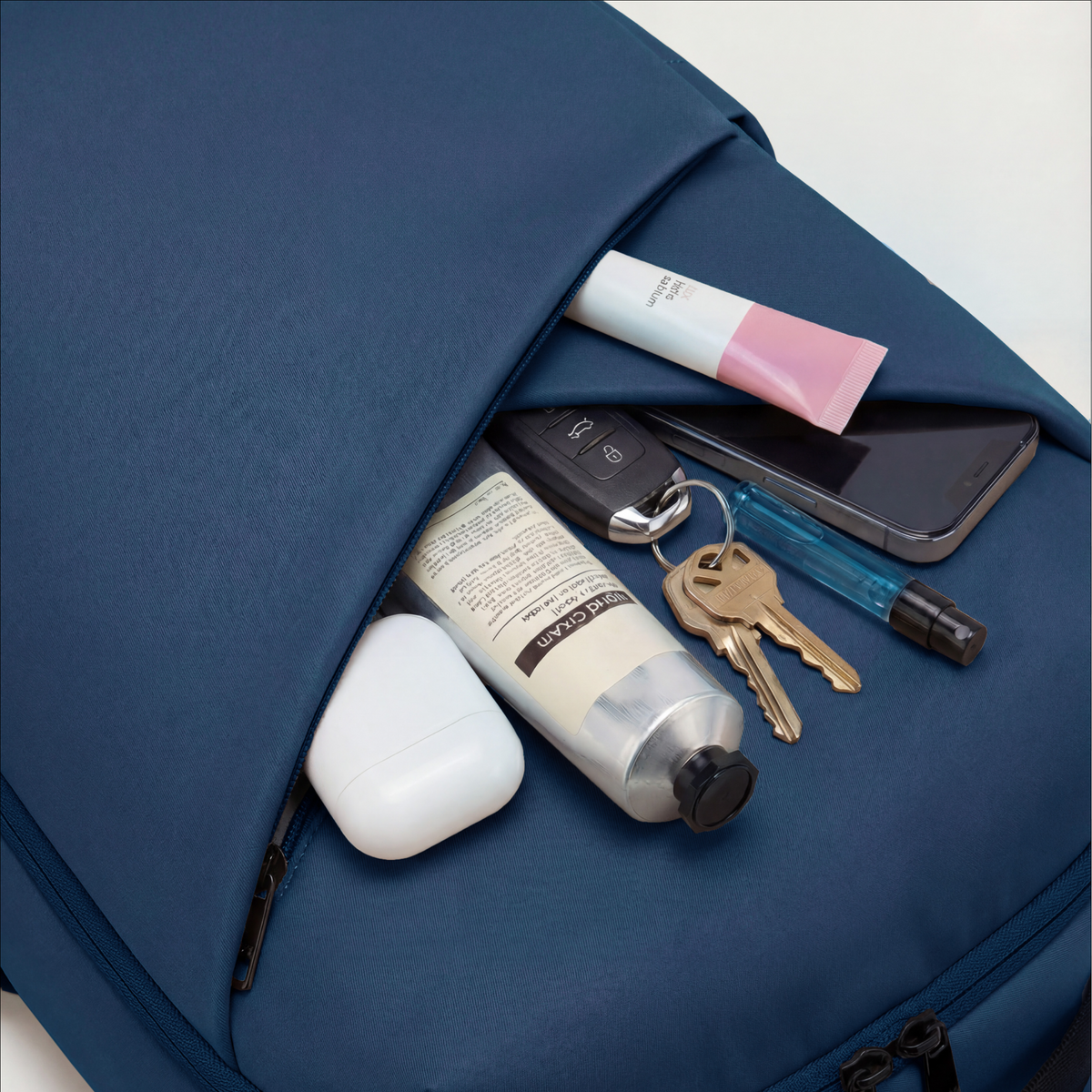 Lux & Nyx Origami Backpack - 16" Laptop Backpack With Trolley Strap - 
Navy - with pockets and everyday items