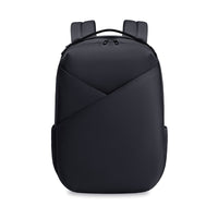 Lux & Nyx Origami Backpack - 16" Laptop Backpack With Trolley Strap - Black - Backpack Front View