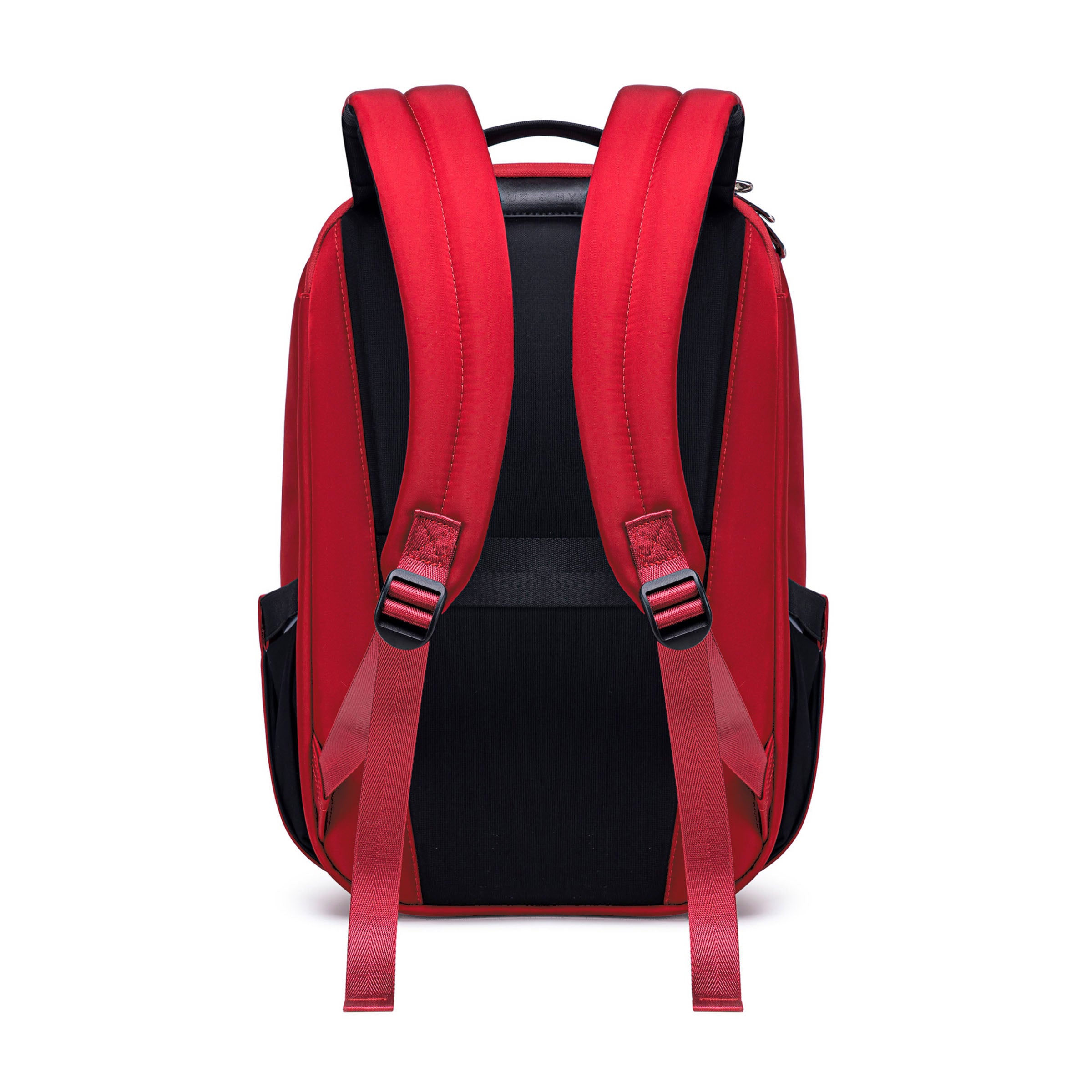 Lux & Nyx Origami Backpack - 16" Laptop Backpack With Trolley Strap - Cardinal Red - Backpack Back View
