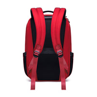 Lux & Nyx Origami Backpack - 16" Laptop Backpack With Trolley Strap - Cardinal Red - Backpack Back View