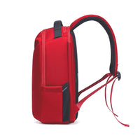 Lux & Nyx Origami Backpack - 16" Laptop Backpack With Trolley Strap - Cardinal Red - Backpack Side View
