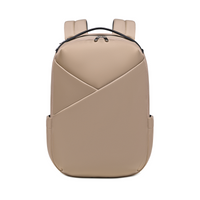 Lux & Nyx Origami Backpack - 16" Laptop Backpack With Trolley Strap - Champagne - Backpack Front View