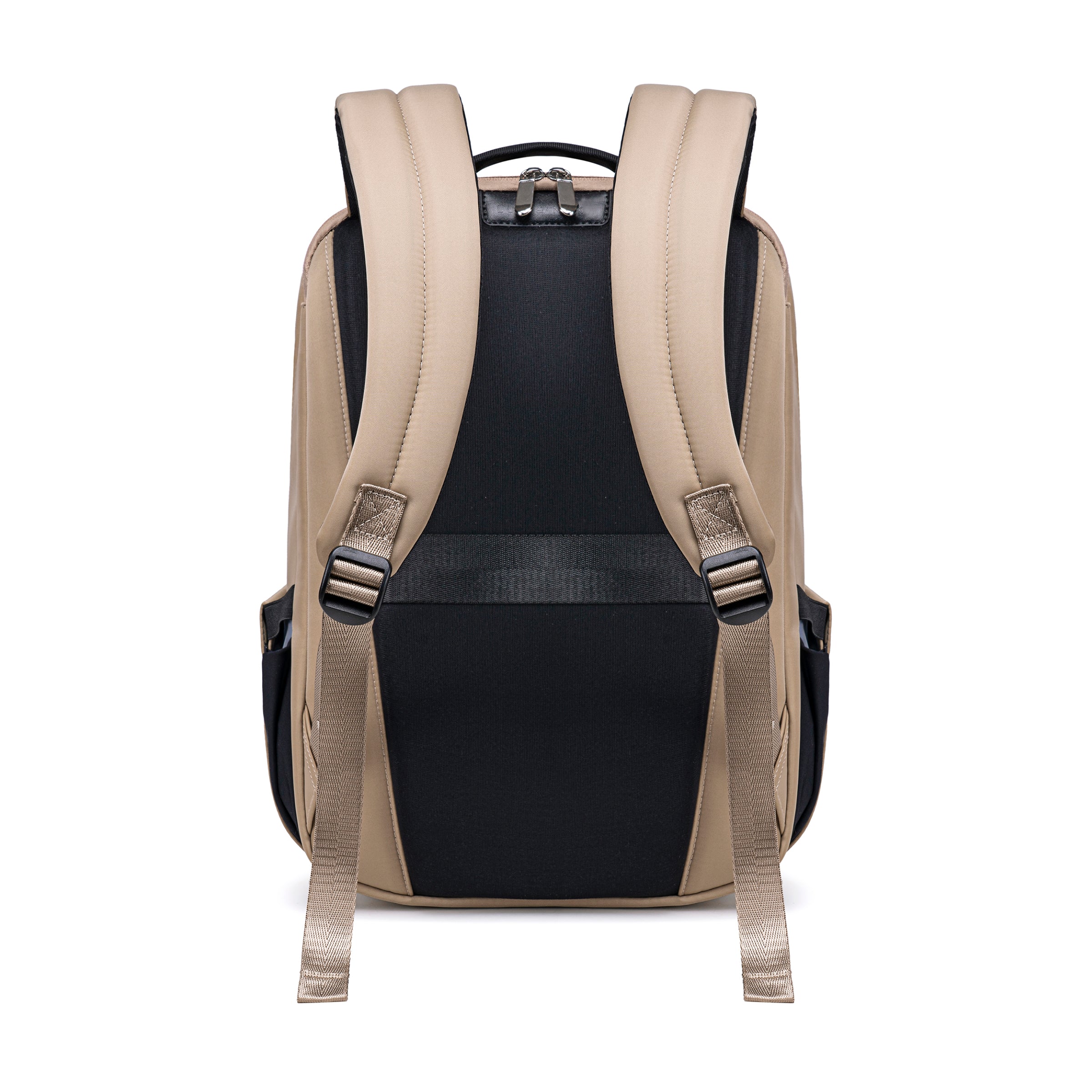 Lux & Nyx Origami Backpack - 16" Laptop Backpack With Trolley Strap - Champagne - Backpack Back View