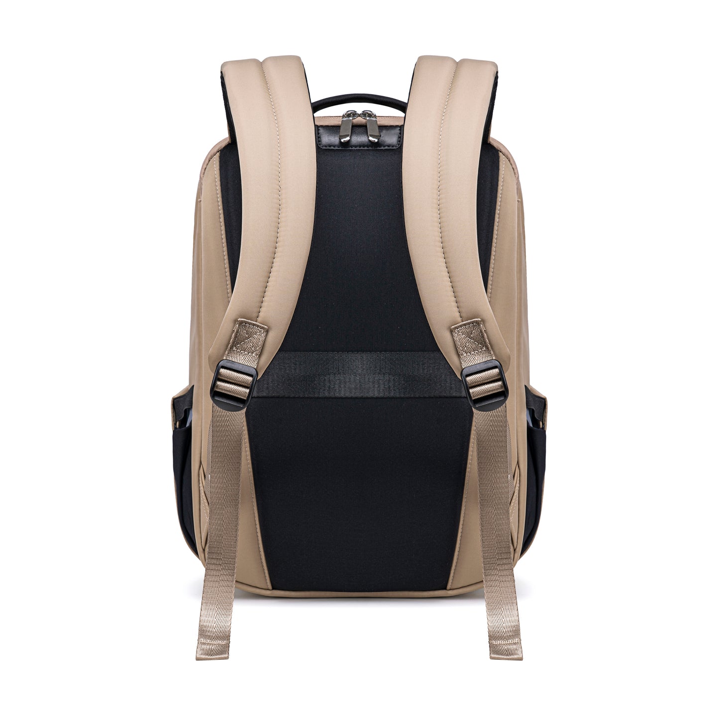 Lux & Nyx Origami Backpack - 16" Laptop Backpack With Trolley Strap - 
Champagne Taupe - Backpack Back View