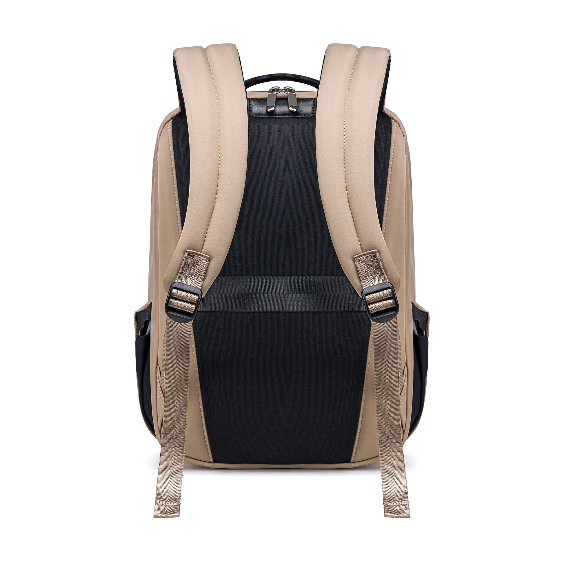 Lux & Nyx Origami Backpack - 16" Laptop Backpack With Trolley Strap - 
Champagne Taupe - Backpack Back View