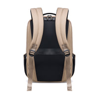 Lux & Nyx Origami Backpack - 16" Laptop Backpack With Trolley Strap - Champagne - Backpack Back View