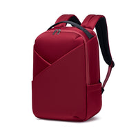Lux & Nyx Origami Backpack - 16" Laptop Backpack With Trolley Strap - Crimson Red - Backpack Quarter View