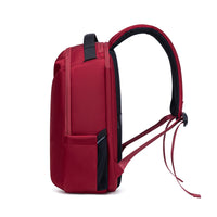 Lux & Nyx Origami Backpack - 16" Laptop Backpack With Trolley Strap - Crimson Red - Backpack Side View