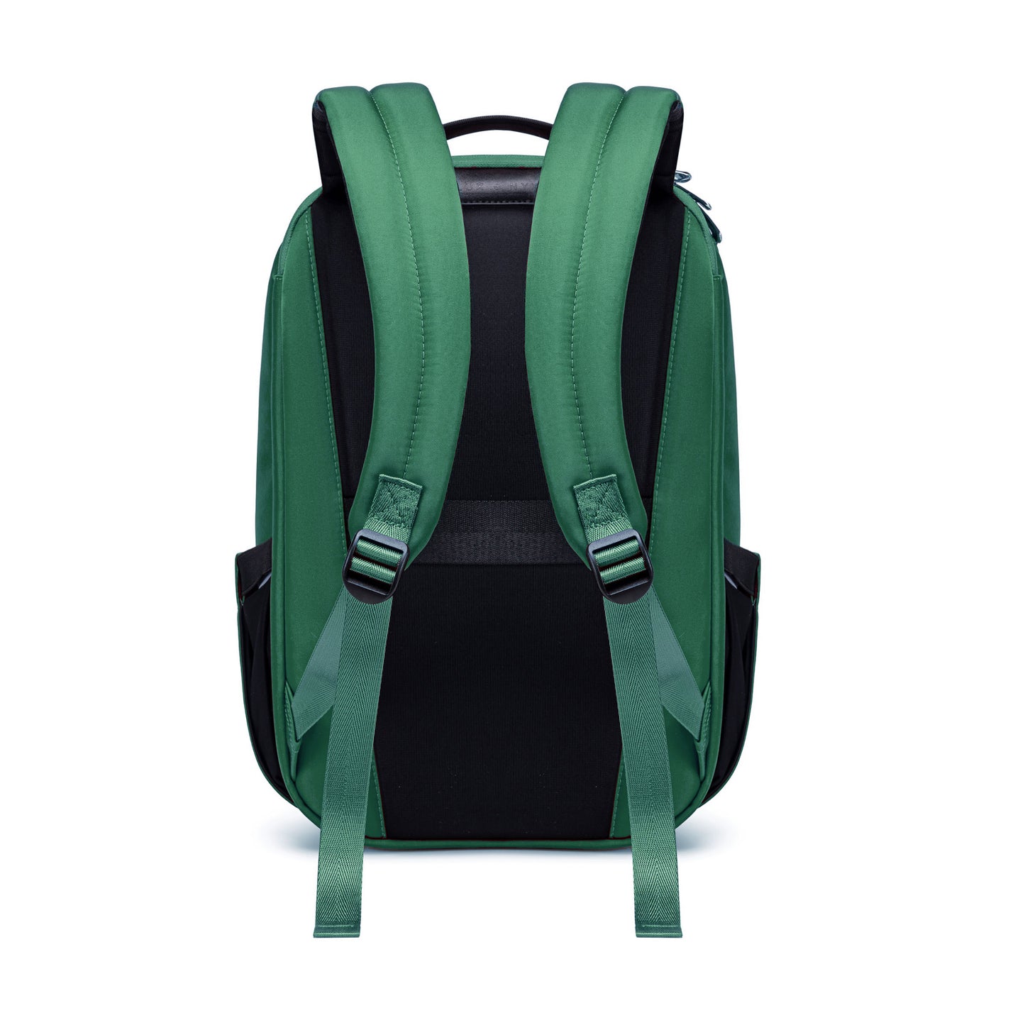 Forest Green backpack with 'Lux & Nyx' branding  - Back view