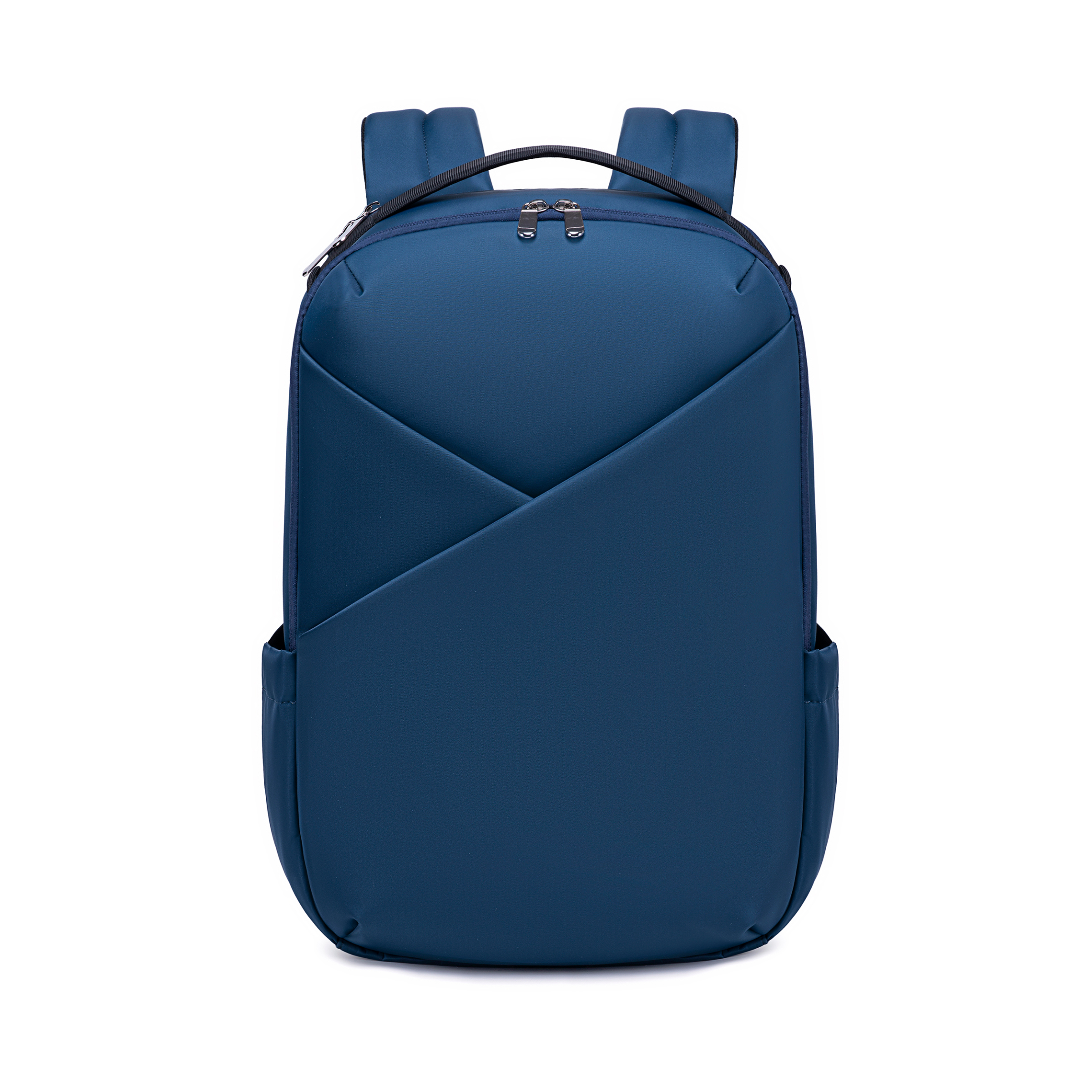 Lux & Nyx Origami Backpack - 16" Laptop Backpack With Trolley Strap - Navy Blue - Backpack Front View