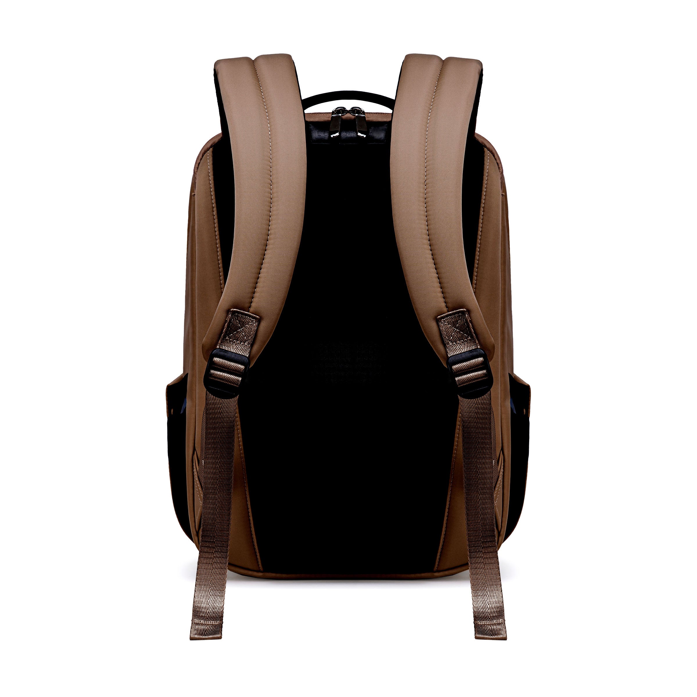 Lux & Nyx Origami Backpack - 16" Laptop Backpack With Trolley Strap - Sepia - Backpack Back View