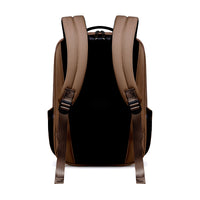 Lux & Nyx Origami Backpack - 16" Laptop Backpack With Trolley Strap - Sepia - Backpack Back View