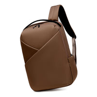 Lux & Nyx Origami Backpack - 16" Laptop Backpack With Trolley Strap - Sepia - Backpack Hanging From One of The Straps