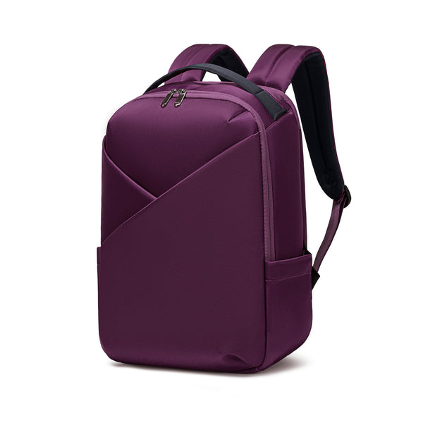 Wine backpack with 'Lux & Nyx' branding  - corner view