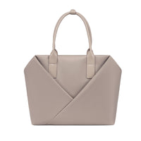 Lux & Nyx Large Origami Tote Ultra Matte - 15" Laptop Tote With Luggage Sleeve - Champagne - Front View