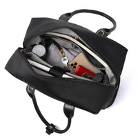 Lux & Nyx Large Origami Tote Ultra Matte - 15" Laptop Tote With Luggage Sleeve - Black - View of Internal Compartments with Tote Contents