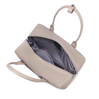 Lux & Nyx Large Origami Tote Ultra Matte - 15" Laptop Tote With Luggage Sleeve - Champagne - View of Internal Compartments