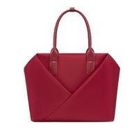 Lux & Nyx Large Origami Tote Ultra Matte - 15" Laptop Tote With Luggage Sleeve - Crimson Red - Front View