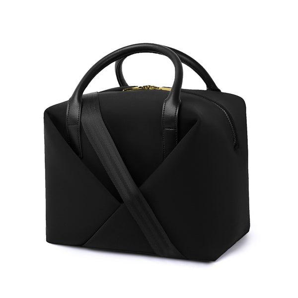 Mid Origami Black Black handbag 11 inches with specific colors black with gold hardware - image